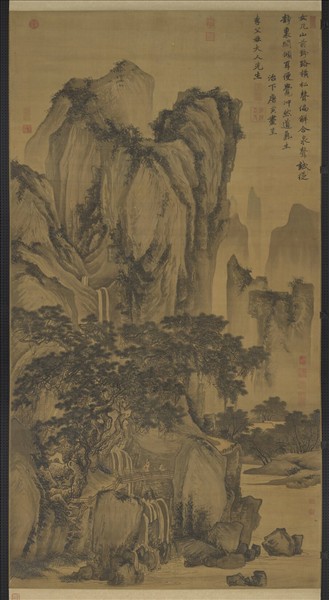 明唐寅畫山路松聲　軸
