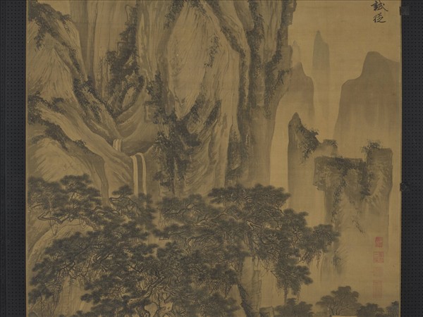 明唐寅畫山路松聲　軸