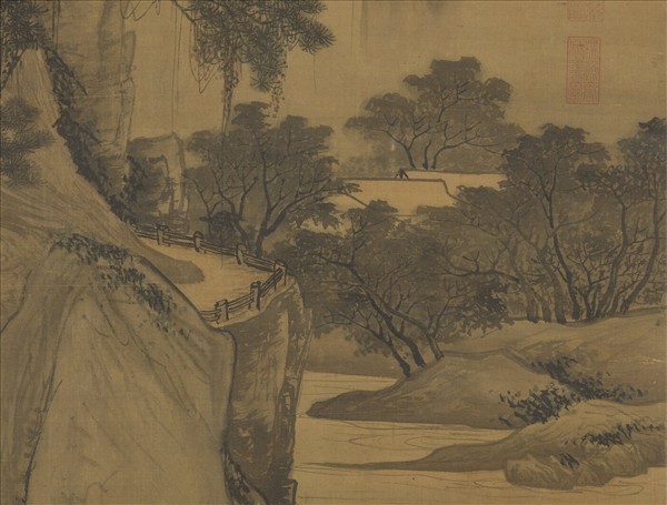 明唐寅畫山路松聲　軸