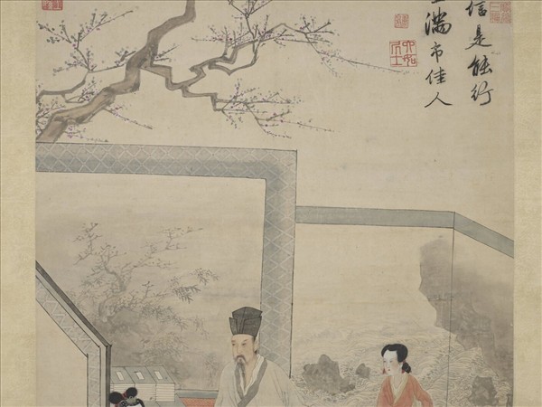 明唐寅倣唐人仕女　軸