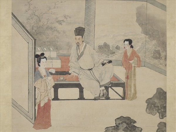 明唐寅倣唐人仕女　軸