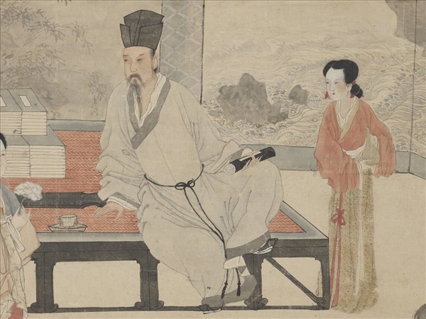 明唐寅倣唐人仕女　軸