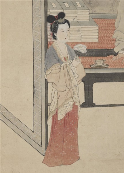 明唐寅倣唐人仕女　軸