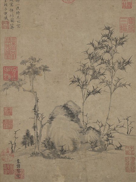明項元汴梓竹圖　軸