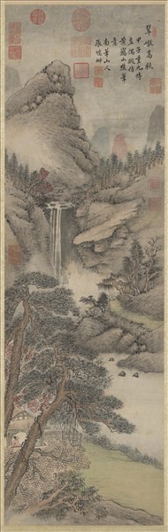 清張鵬翀翠巘高秋圖　軸