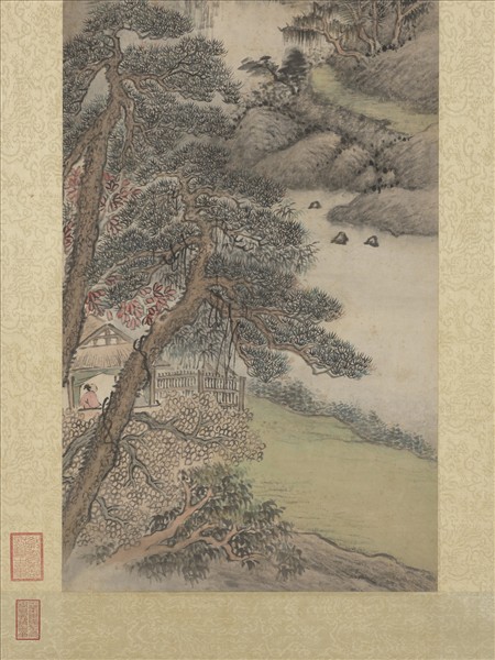清張鵬翀翠巘高秋圖　軸