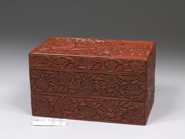 剔紅嬰戲二層套盒