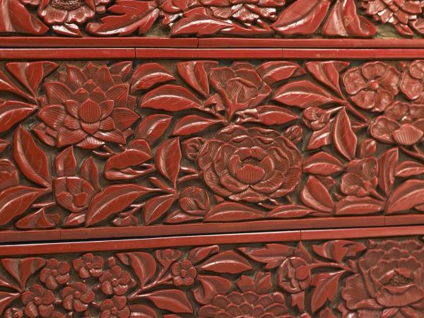 剔紅嬰戲二層套盒