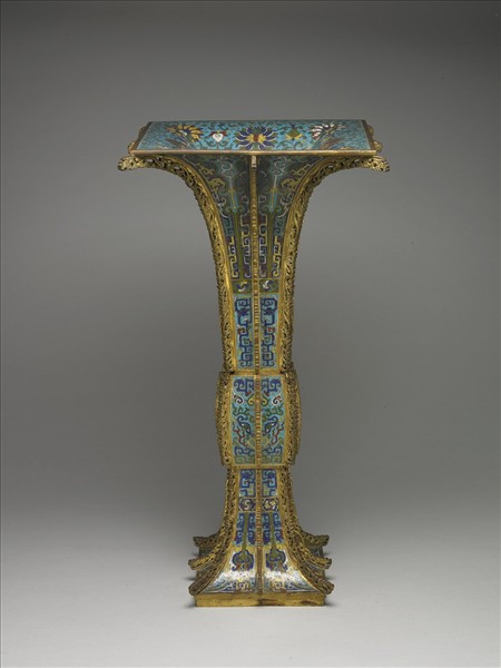 掐絲琺瑯獸面紋方觚