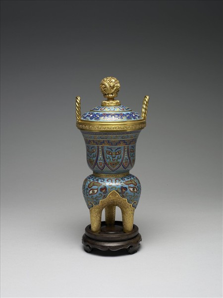 掐絲琺瑯獸面紋甗