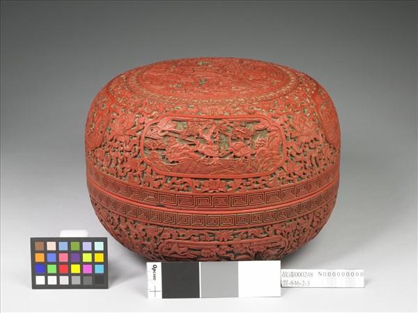 剔彩八仙慶壽捧盒