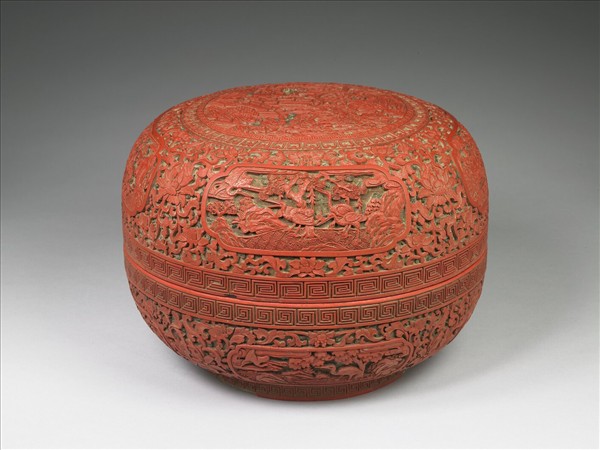 剔彩八仙慶壽捧盒