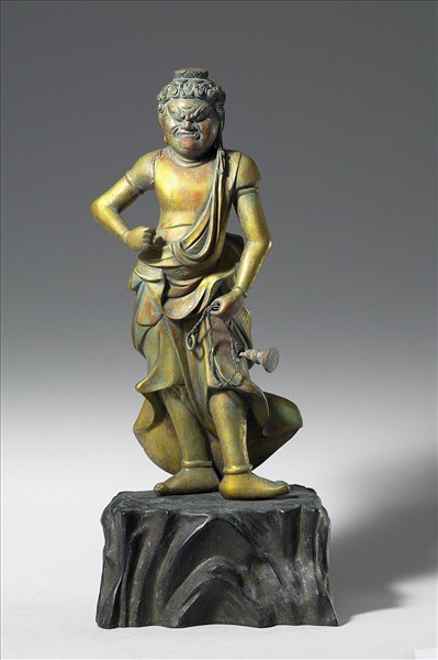 日本 1615-1900 銅鎏金 不動明王立像