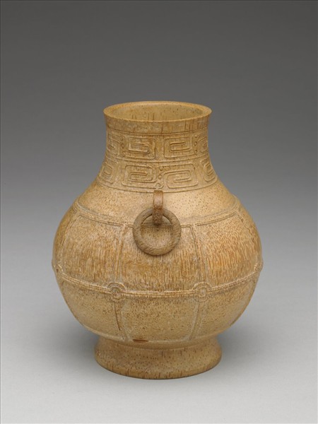 竹雕仿古絡紋壺