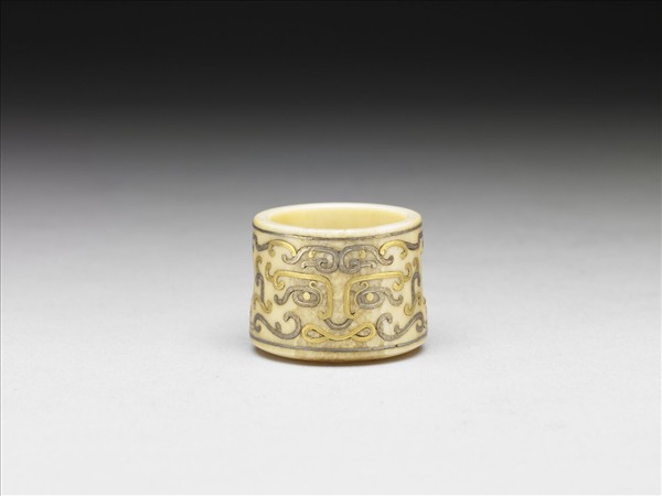 象牙雕嵌金銀扳指