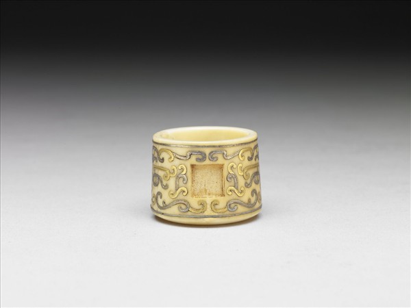 象牙雕嵌金銀扳指