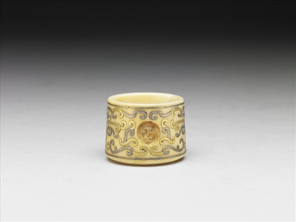 象牙雕嵌金銀扳指