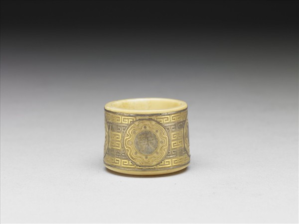 象牙雕嵌金銀扳指