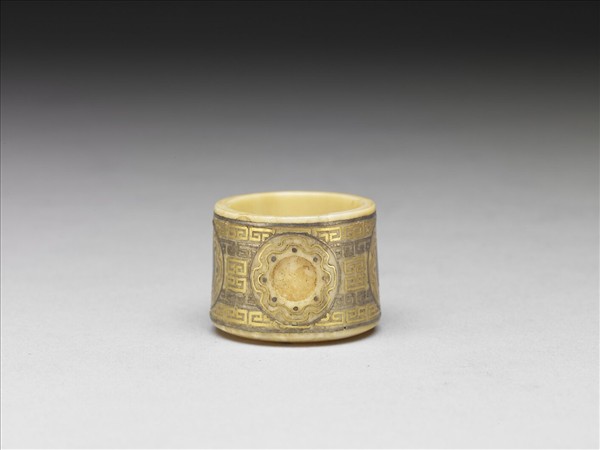 象牙雕嵌金銀扳指