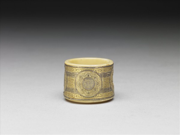 象牙雕嵌金銀扳指