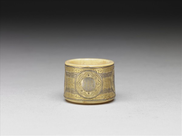 象牙雕嵌金銀扳指