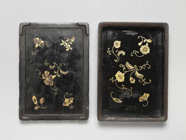 黑漆描金硯盒