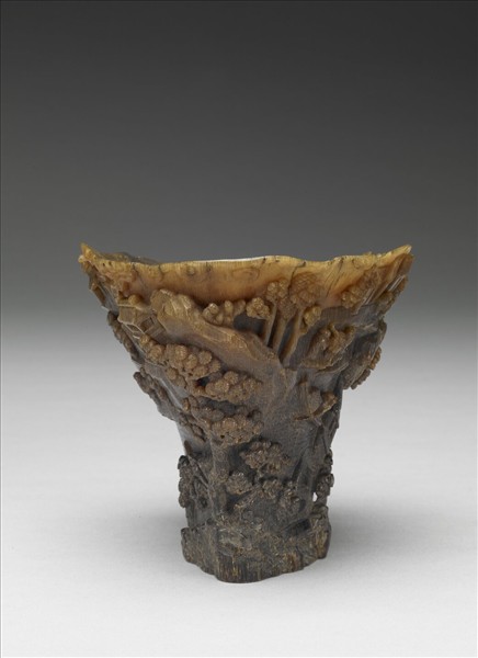 犀角雕蓬瀛仙侶杯