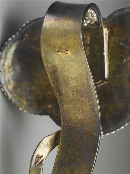 銀鑲珠寶靈芝如意