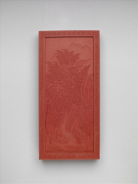 Red inkstick with imperial poem of the celebration of eternal spring "Volume of Wangan Chunyu" by Unknown artist