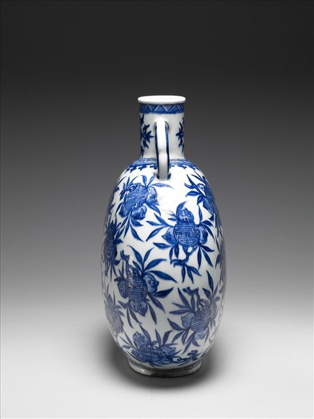 青花壽字紋扁瓶