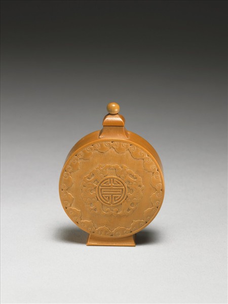 竹黃福壽如意鼻煙壺