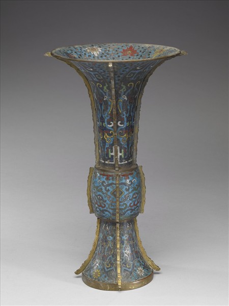 掐絲琺瑯獸面紋觚