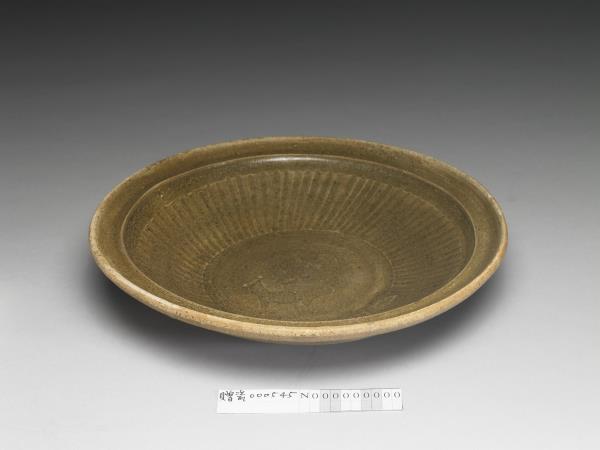 泰國 十四至十五世紀 青瓷印花雙魚盤