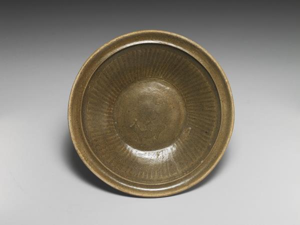 泰國 十四至十五世紀 青瓷印花雙魚盤