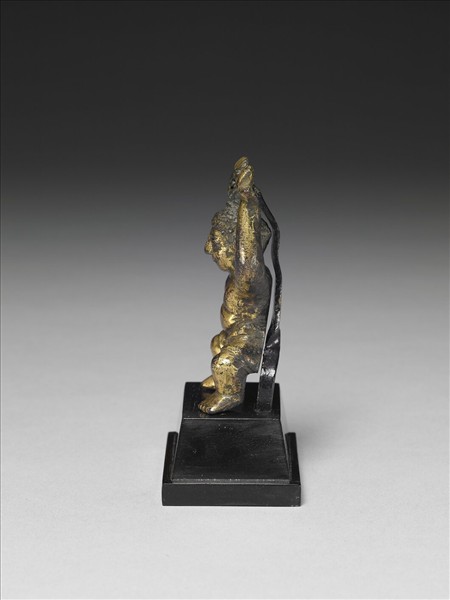 中國 五~六世紀或更晚 銅鎏金力士像