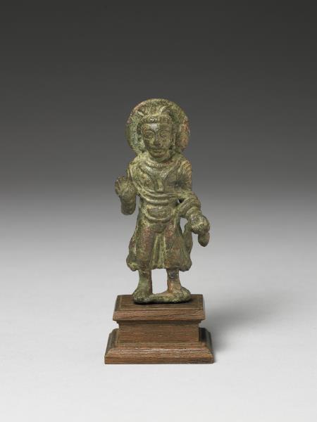 巴基斯坦 古犍陀羅 三到四世紀 青銅彌勒立像