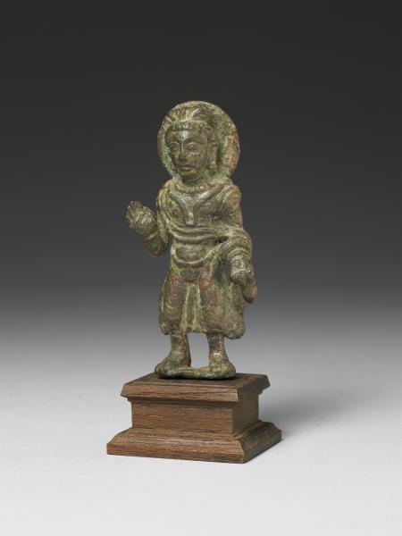 巴基斯坦 古犍陀羅 三到四世紀 青銅彌勒立像