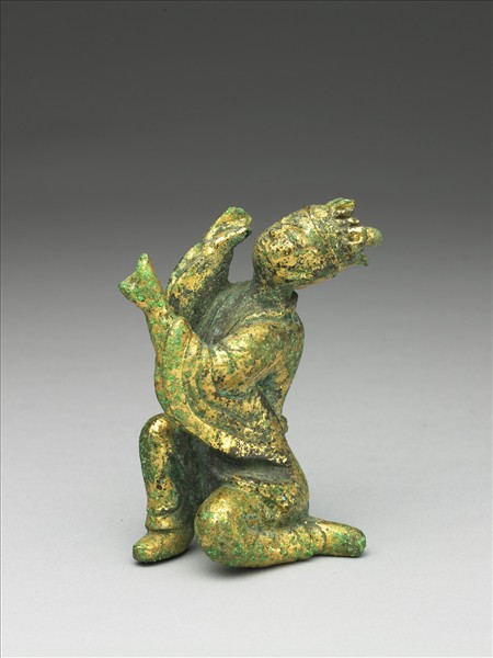 韓國 朝鮮時代 十四－十九世紀 銅鎏金人物跪坐像