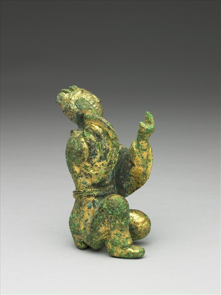 韓國 朝鮮時代 十四－十九世紀 銅鎏金人物跪坐像