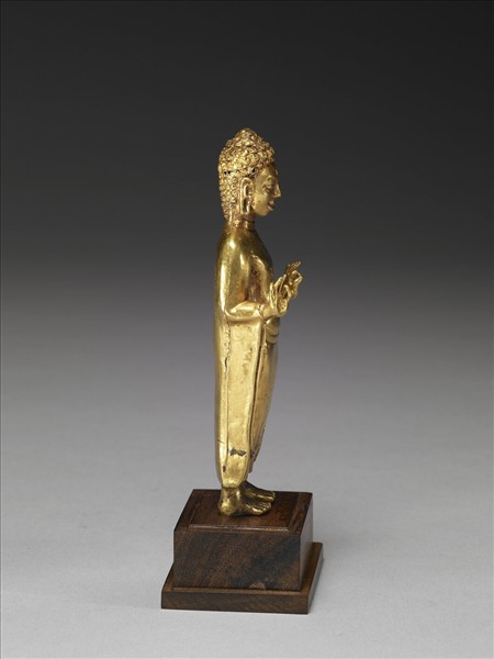 泰國 墮羅鉢底 八世紀風格 模押金片釋迦佛立像