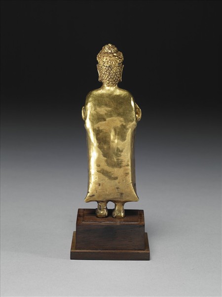 泰國 墮羅鉢底 八世紀風格 模押金片釋迦佛立像