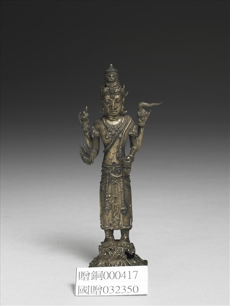 爪哇 室利佛逝 十二世紀風格 銀鎏金濕婆神立像