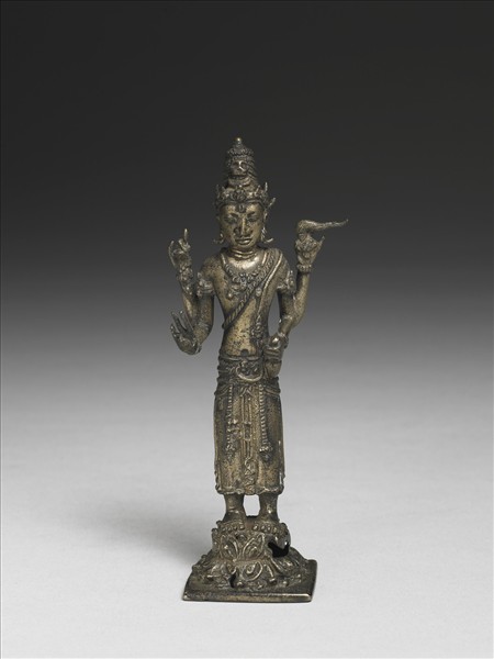 爪哇 室利佛逝 十二世紀風格 銀鎏金濕婆神立像