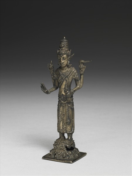 爪哇 室利佛逝 十二世紀風格 銀鎏金濕婆神立像