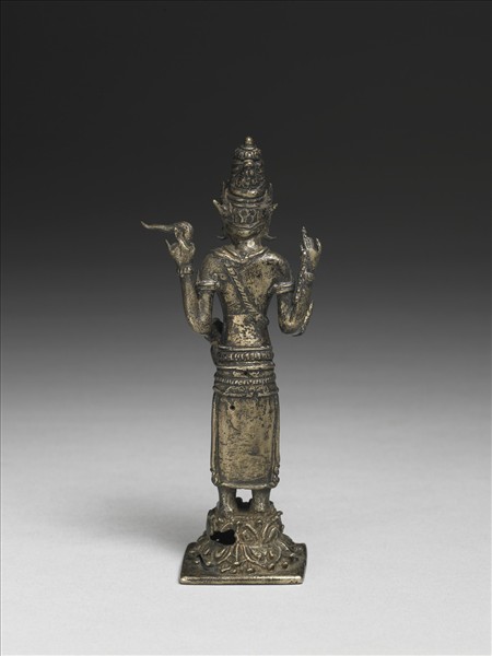 爪哇 室利佛逝 十二世紀風格 銀鎏金濕婆神立像