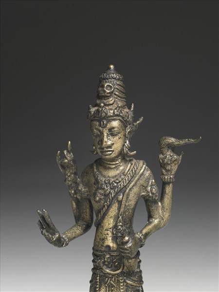 爪哇 室利佛逝 十二世紀風格 銀鎏金濕婆神立像