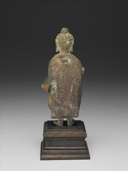 巴基斯坦 斯瓦特 八世紀  銅鎏金佛立像