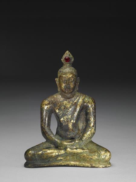 銅鎏金釋迦佛坐像