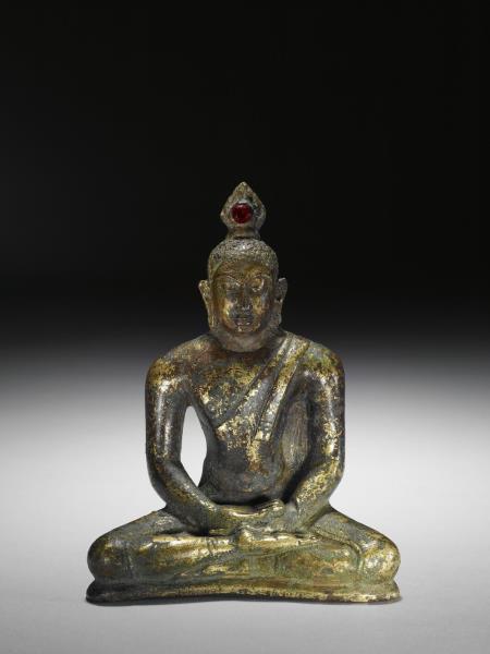 銅鎏金釋迦佛坐像