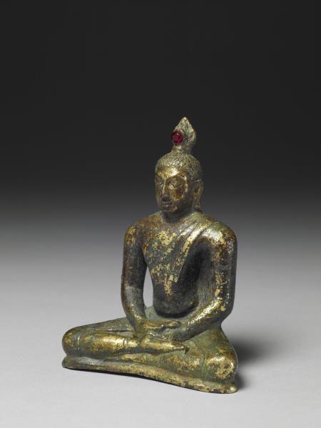 銅鎏金釋迦佛坐像